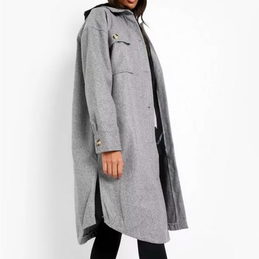 Boohoo / brave soul women’s longline wool look trucker jacket